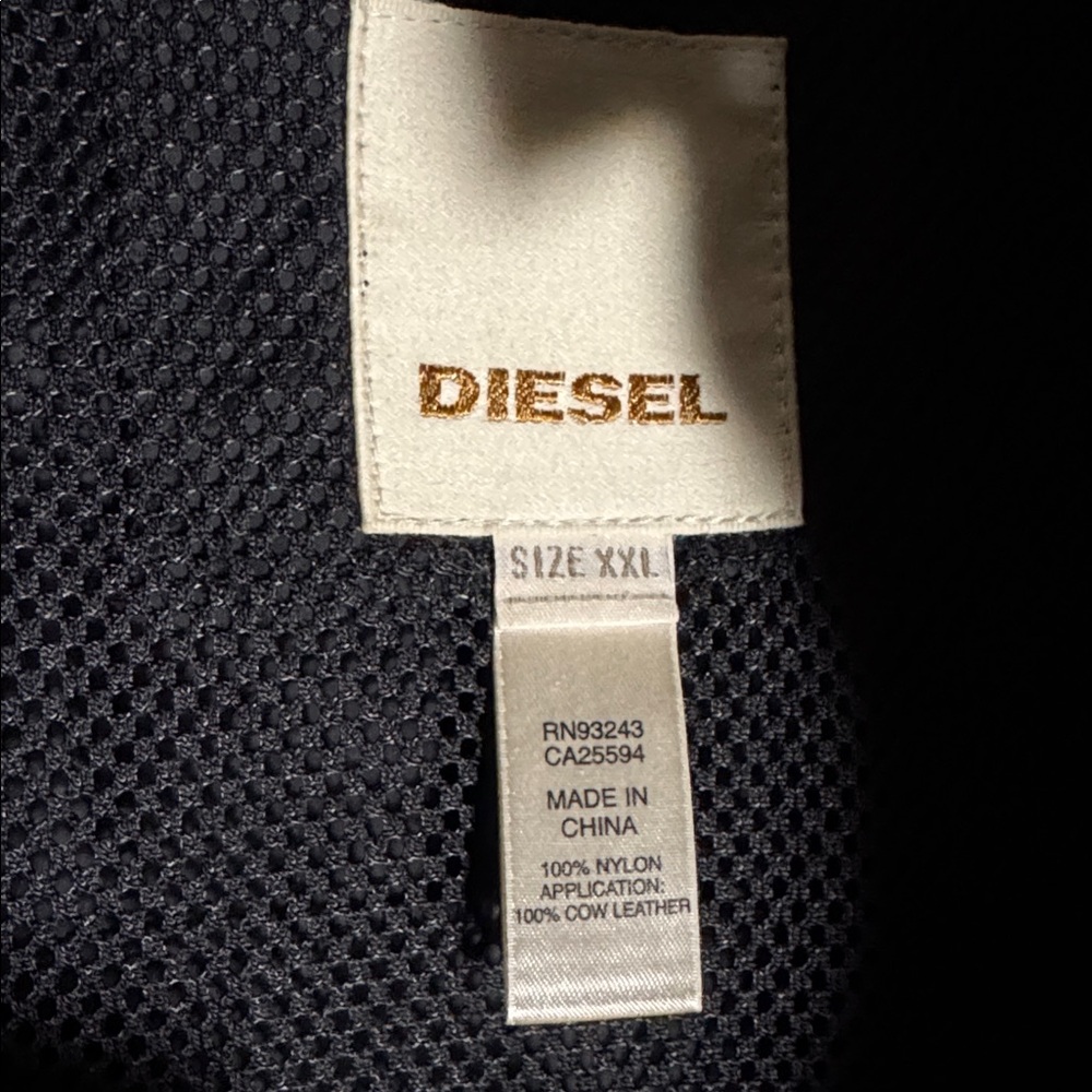 Diesel Jurlo Biker Jacket Mens XXL Black Full Zip Nylon Motorcycle Streetwear - Picture 9 of 16